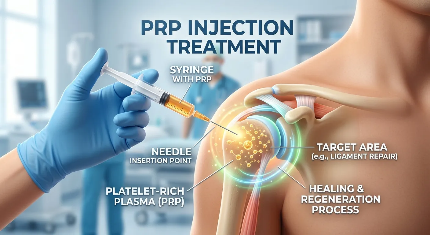 Doctor preparing PRP injection treatment for a patient