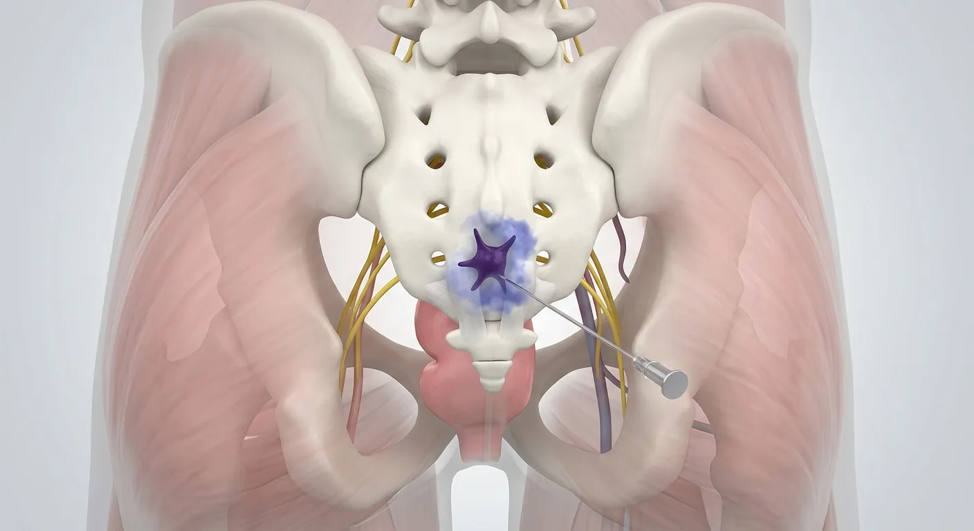 Ganglion Impar Block targeting nerves responsible for coccyx and pelvic pain