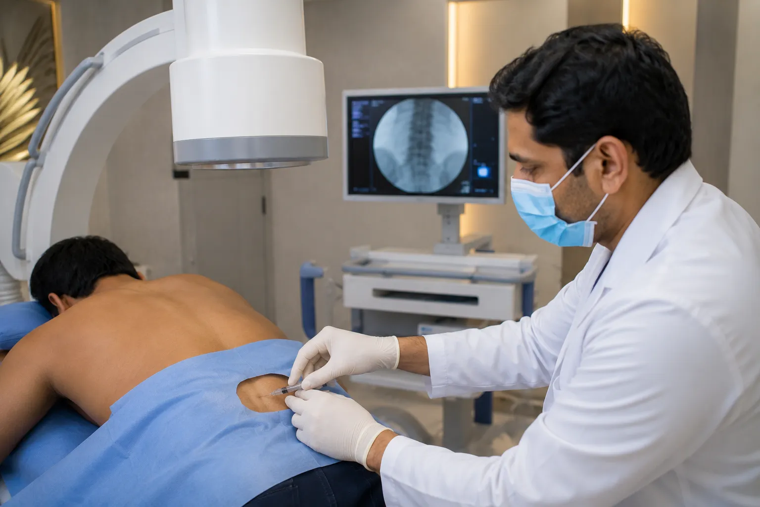 Medial branch block targeting nerves associated with spinal facet joint pain