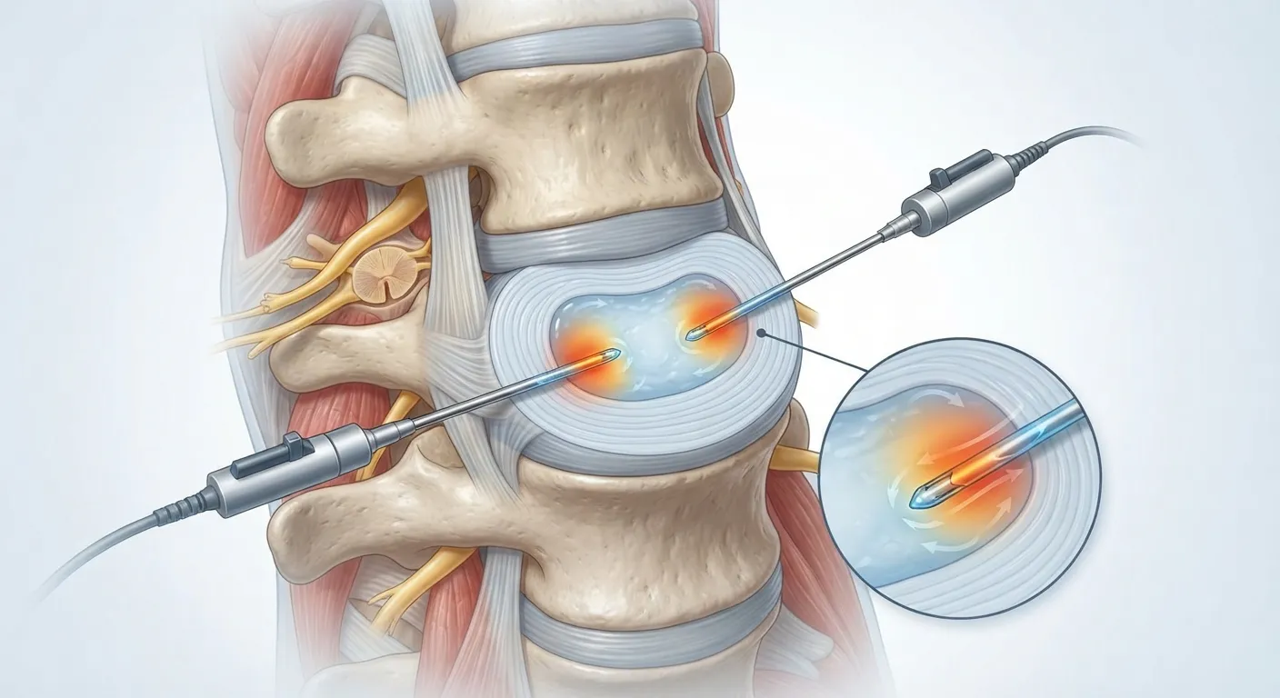 Fluoroscopy-guided intradiscal biacuplasty procedure for discogenic pain