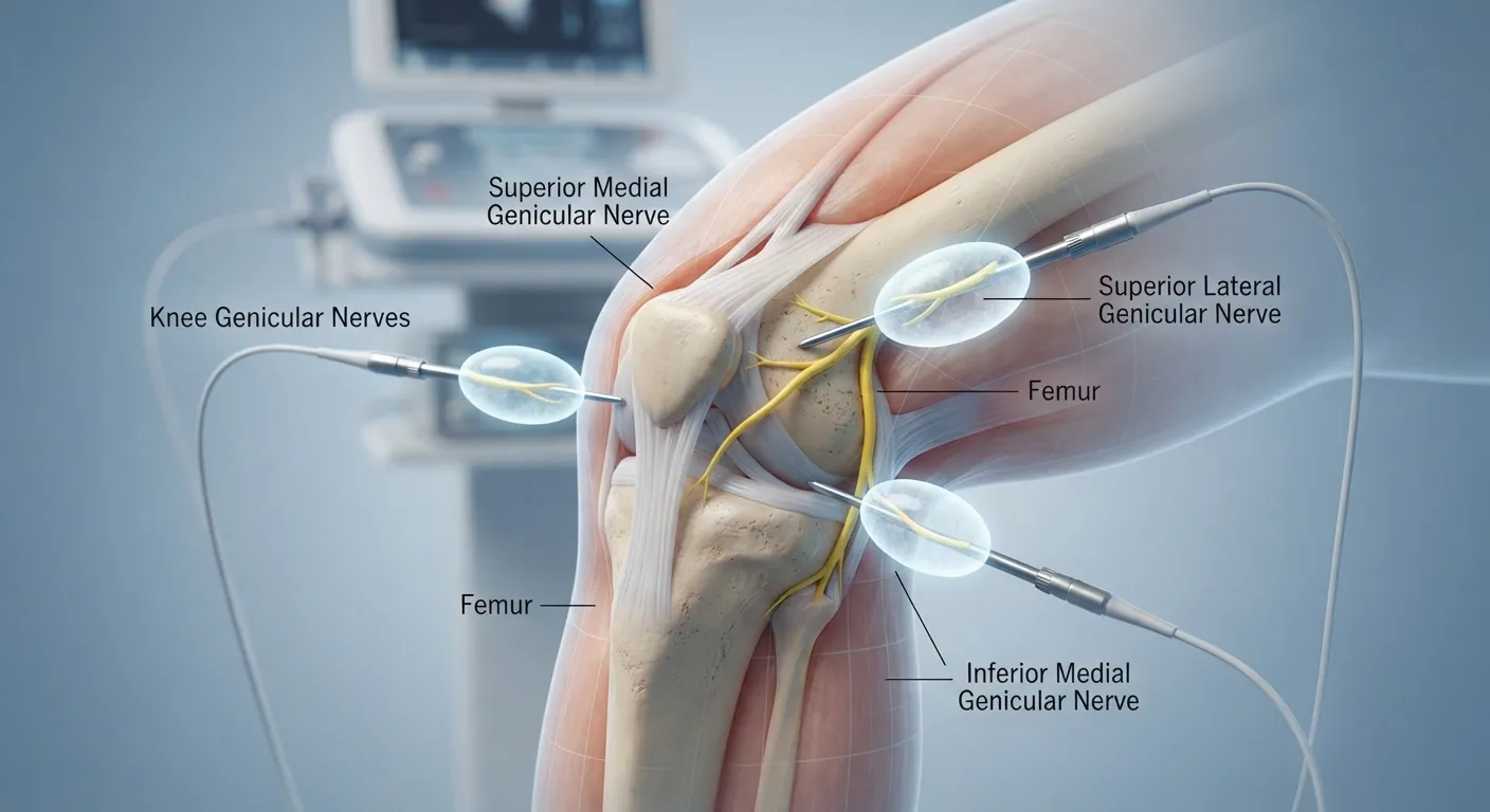 Cooled radiofrequency ablation of genicular nerves for chronic knee pain