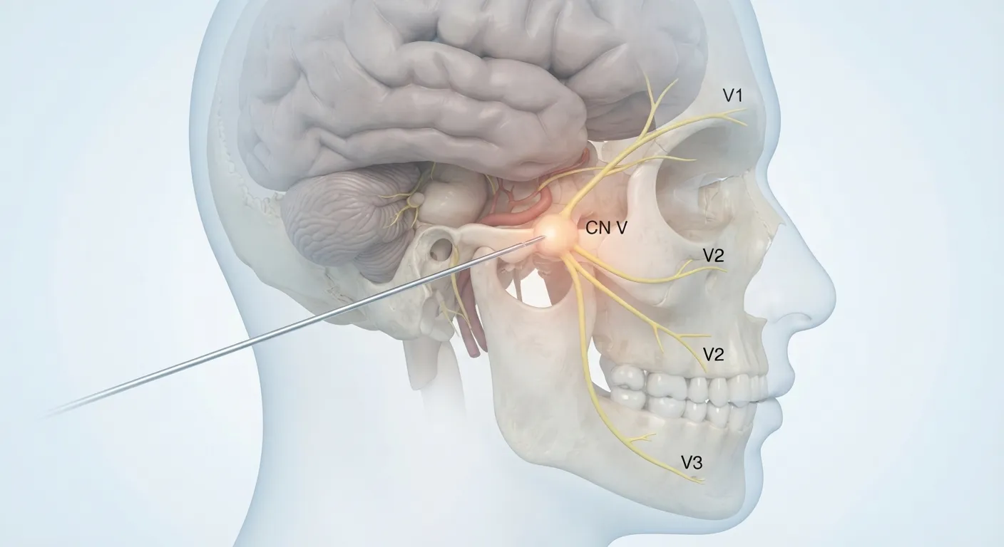 Gasserian ganglion radiofrequency ablation for trigeminal neuralgia pain relief