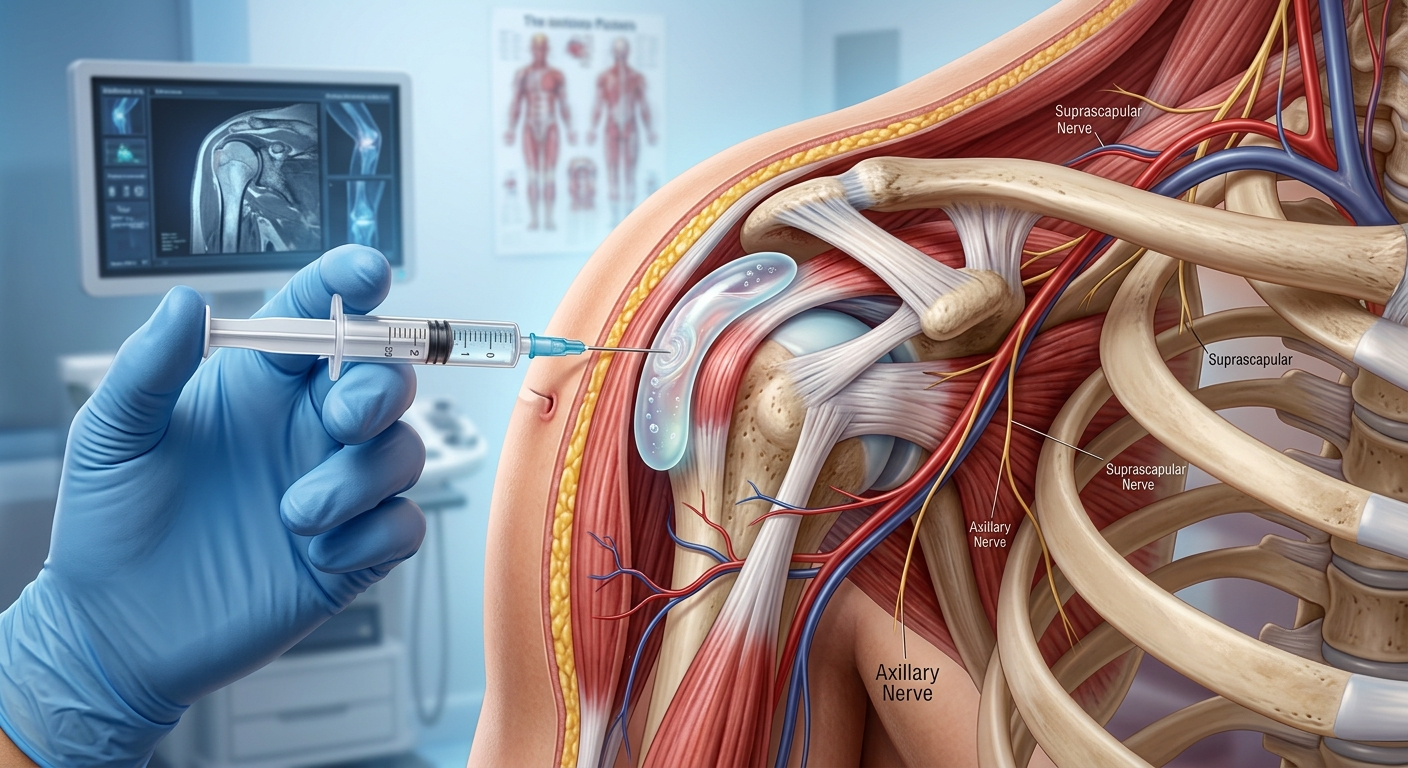 Bursa injection treatment for inflammation and pain