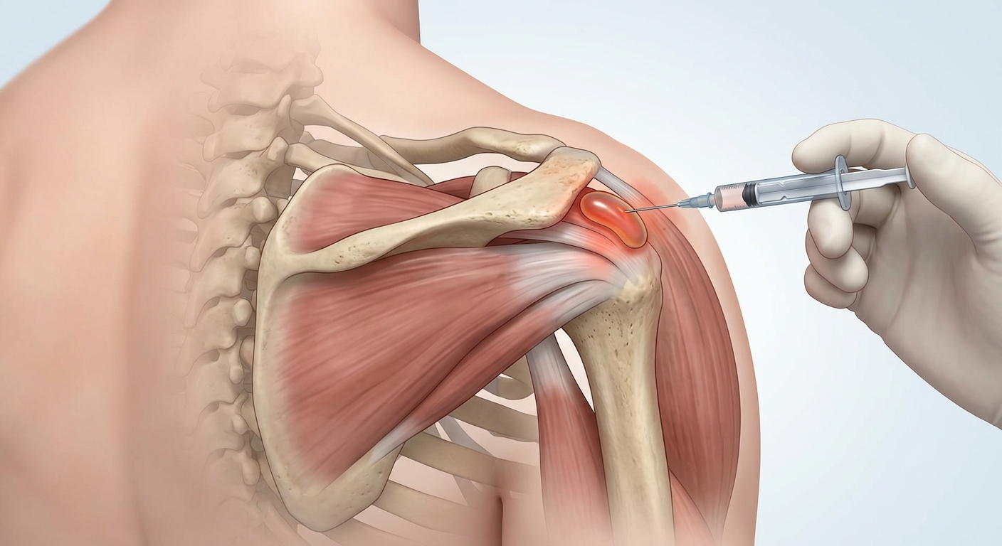 Doctor performing a targeted bursa injection for pain relief