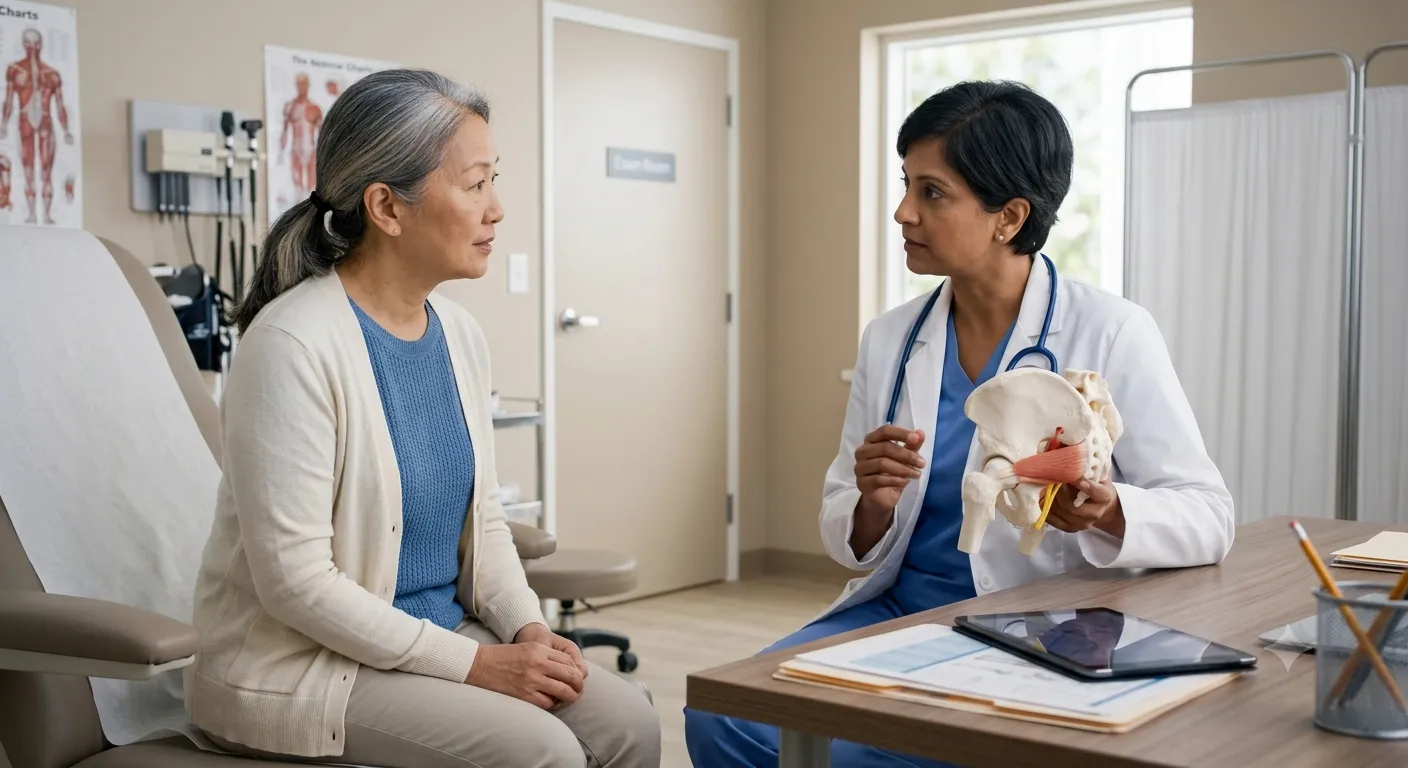 Patient consulting a pain specialist before piriformis injection treatment