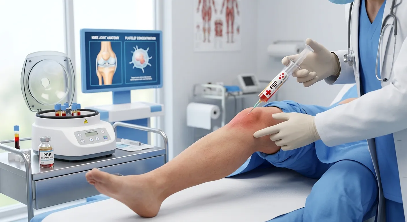 Platelet-rich plasma prepared from a patient's blood for injection treatment